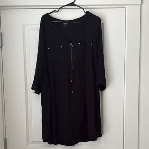 Torrid Black V-Neck Long Sleeve Dress